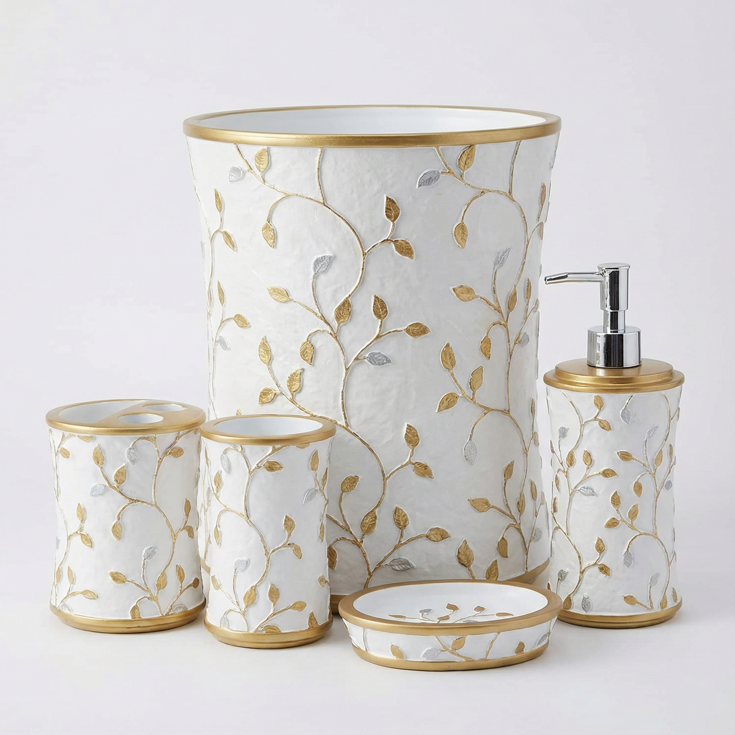 Birch 5-Piece Bath Accessory Set - Botanical Luxury Bathroom Collection