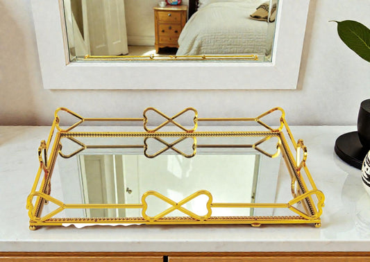 Gold Mirrored Vanity Mirror Tray