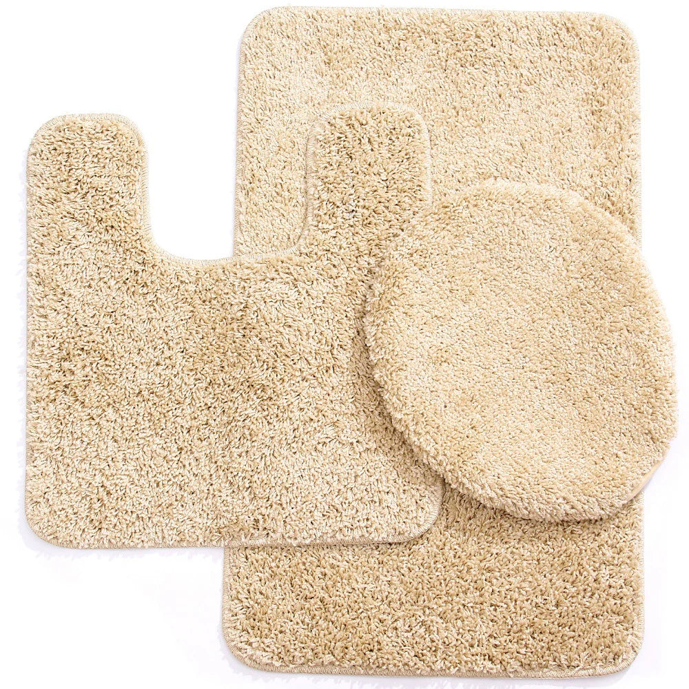 Elite 3-Piece Bath Rug Set – Ultra-Plush Shaggy Bath Mats