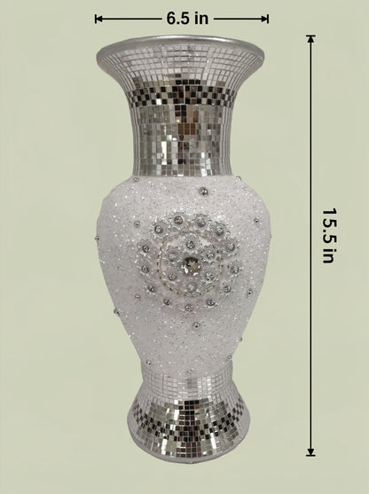 Elegant Mosaic Vase - 15.75" Decorative Statement Piece