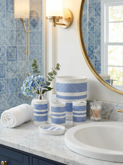 Marquise 5-Piece Bath Accessory Set - Luxury Textured Bathroom Collection