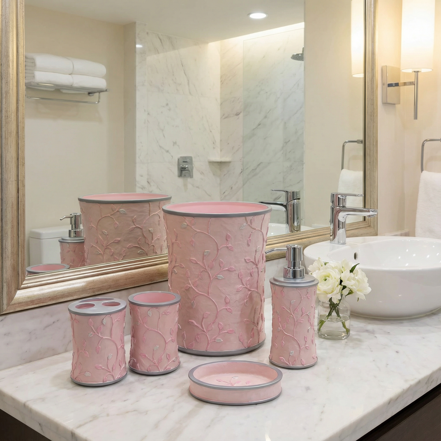 Birch 5-Piece Bath Accessory Set - Botanical Luxury Bathroom Collection