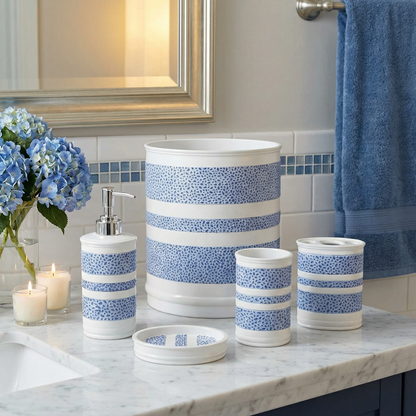 Marquise 5-Piece Bath Accessory Set - Luxury Textured Bathroom Collection