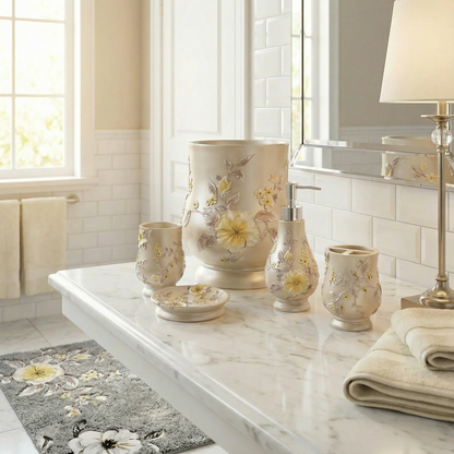 Melrose 5-Piece Bath Accessory Set - Modern Geometric Bathroom Collection