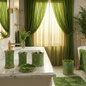 Chateau Green 5-Piece Bath Accessory Set - Vintage French Country Bathroom Collection