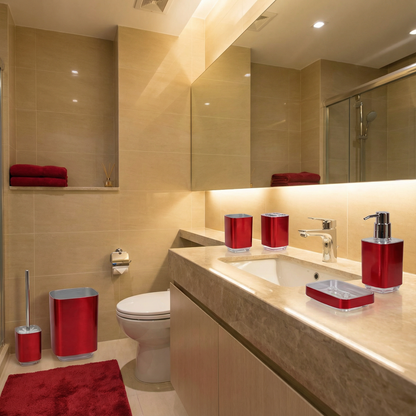 Regency 6-Piece Bath Accessory Set - Modern Minimalist Acrylic Bathroom Collection with Toilet Brush