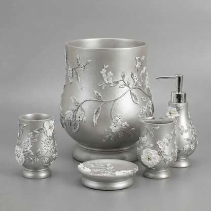 Melrose 5-Piece Bath Accessory Set - Modern Geometric Bathroom Collection