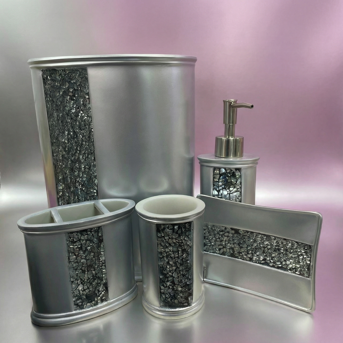 Sinatra 5-Piece Bath Accessory Set - Luxury Glam Bathroom Collection