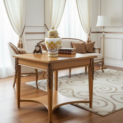 Luxurious Baroque Ginger Jar - 16" White & Gold with Greek Key Pattern