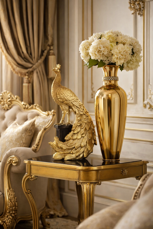 Majestic Peacock Figurine - 21.5" Polyresin Decorative Statue