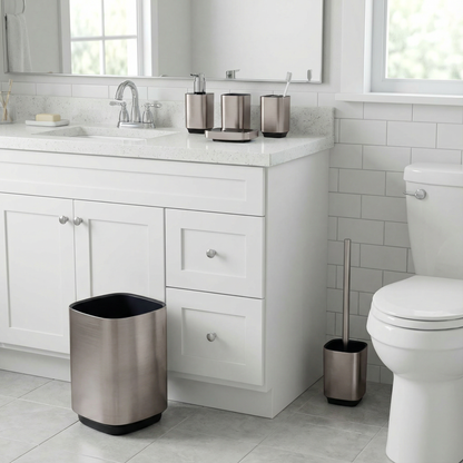 Regency 6-Piece Bath Accessory Set - Modern Minimalist Acrylic Bathroom Collection with Toilet Brush