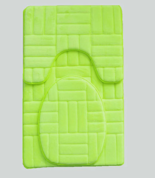 Victoria 3-Piece Flannel Bath Rug Set – Ultra-Soft Memory Foam Bath Mats