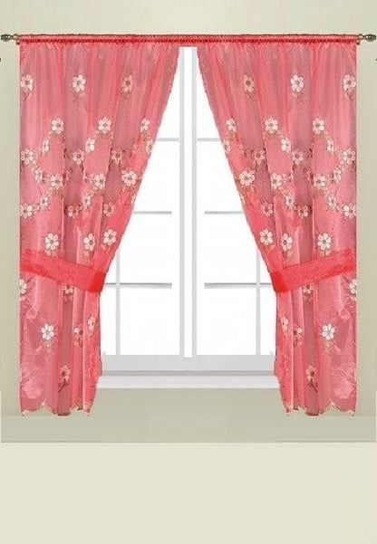 Maya Window Curtain – Delicate Floral Embellished Bathroom Window Treatment