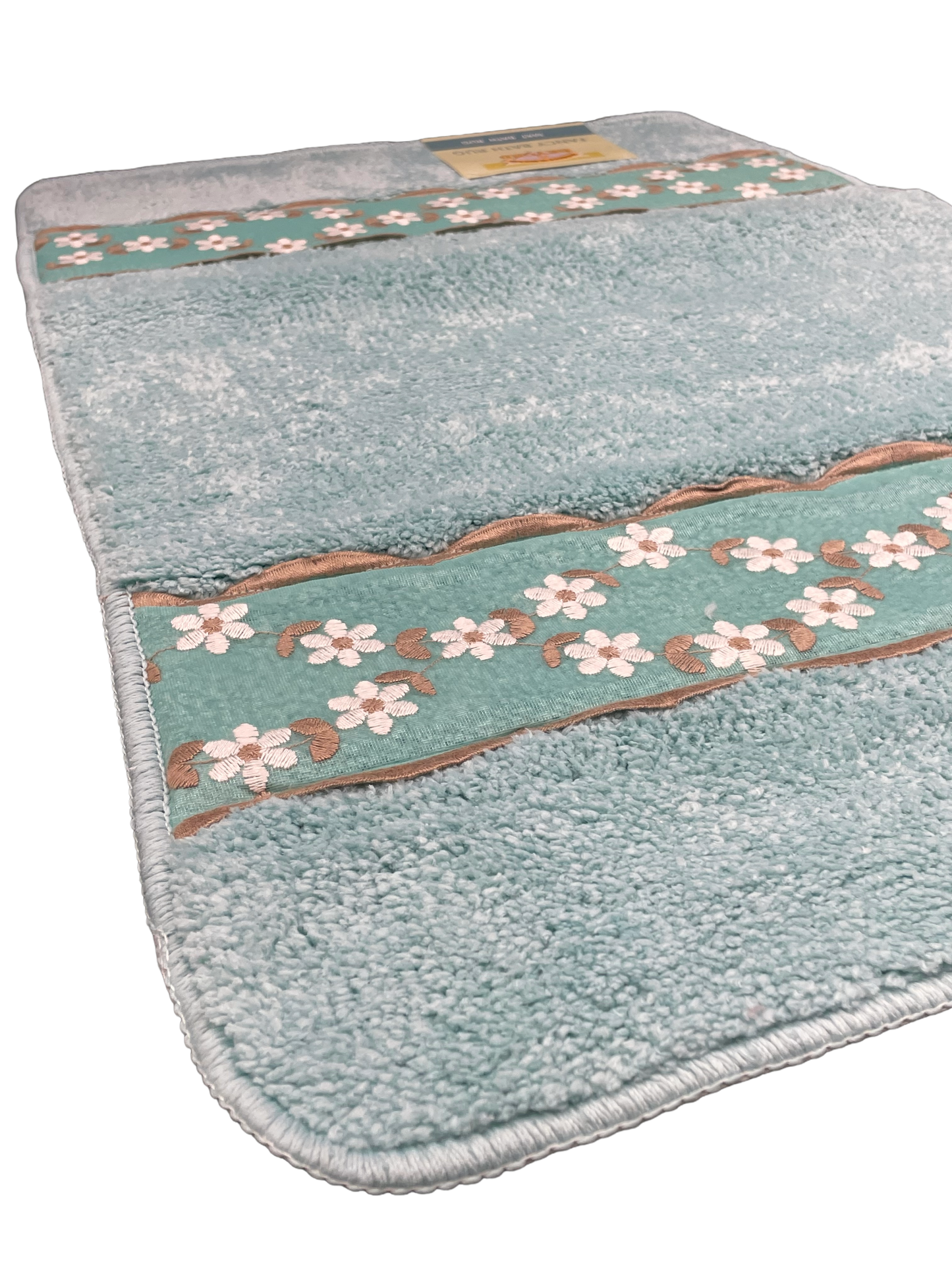 Maya Bathroom Rug Set – Delicate Floral Embellished Bath Mats