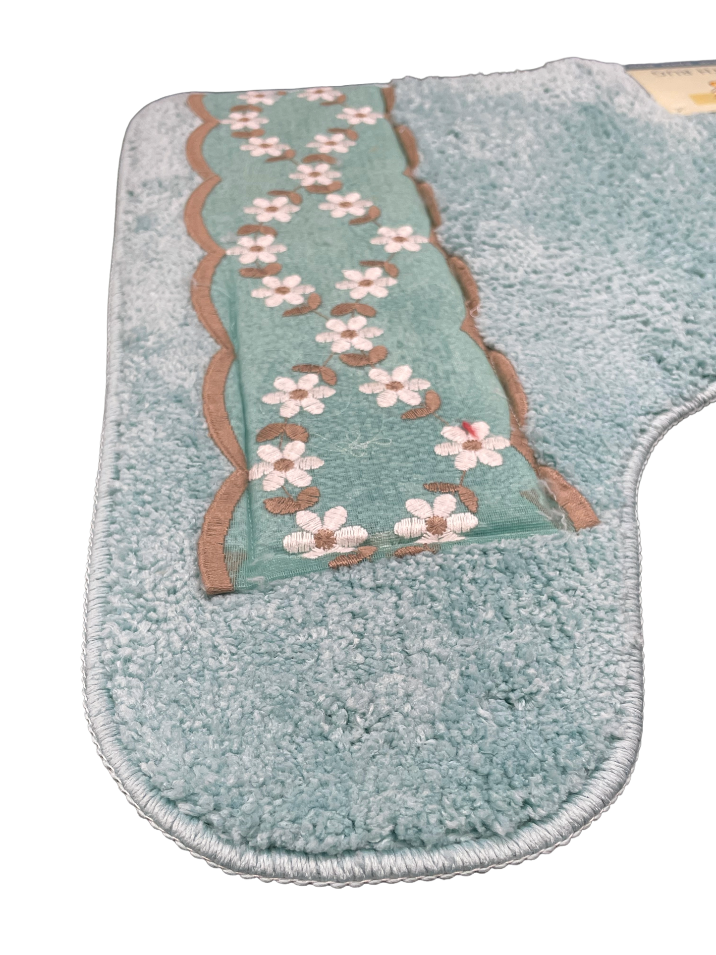 Maya Bathroom Rug Set – Delicate Floral Embellished Bath Mats