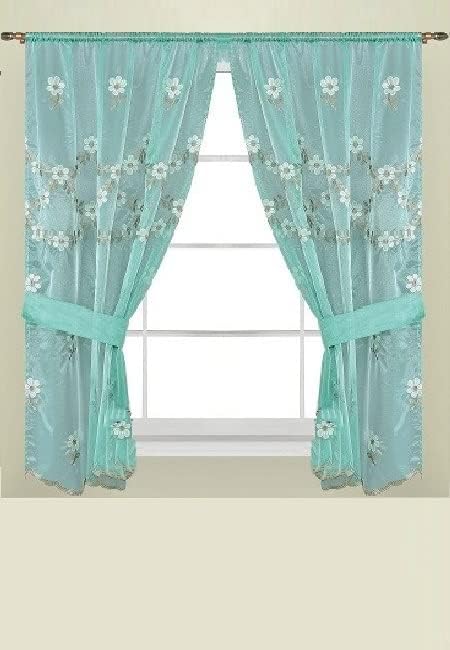 Maya Window Curtain – Delicate Floral Embellished Bathroom Window Treatment