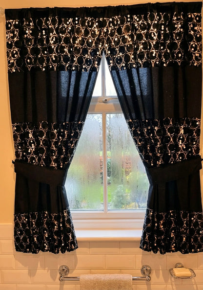 Sinatra Window Curtain – Glamorous Crystal-Embellished Bathroom Window Treatment