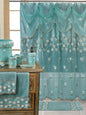 Maya Shower Curtain – Delicate Floral Embellished Bathroom Décor