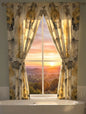 Judy Window Curtain – Artistic Watercolor Floral Bathroom Window Treatment