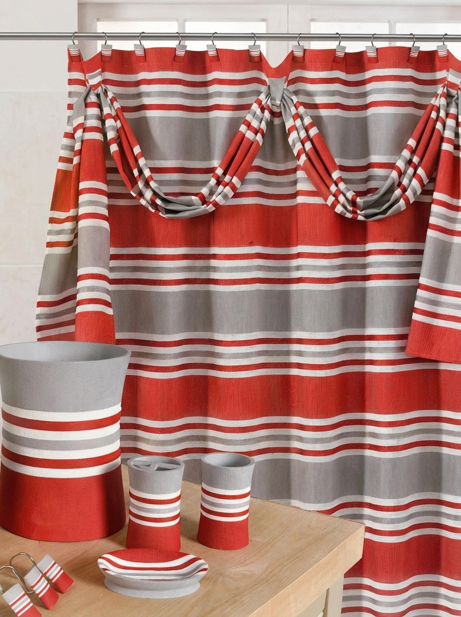Ivanna Shower Curtain – Bold Striped Bathroom Décor