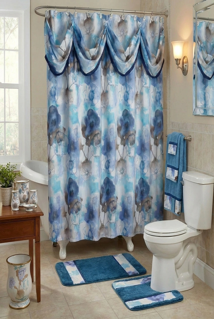 Judy 3-Piece Towel Set – Artistic Watercolor Floral Bath Towels