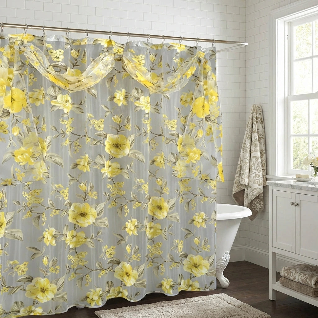 Melrose Shower Curtain – Romantic Floral Bathroom Décor