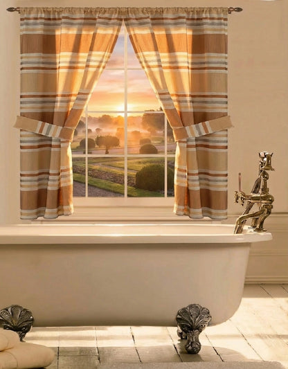 Ivanna Window Curtain – Bold Striped Bathroom Window Treatment