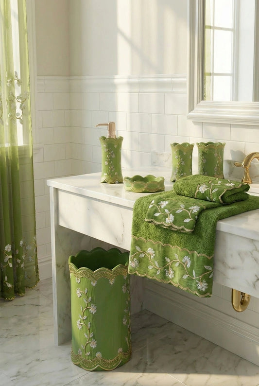 Chateau Green 3-Piece Towel Set – European Elegance Bath Towels