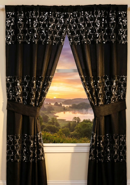 Sinatra Window Curtain – Glamorous Crystal-Embellished Bathroom Window Treatment