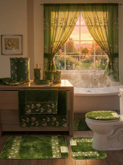 Chateau Green 3-Piece Towel Set – European Elegance Bath Towels