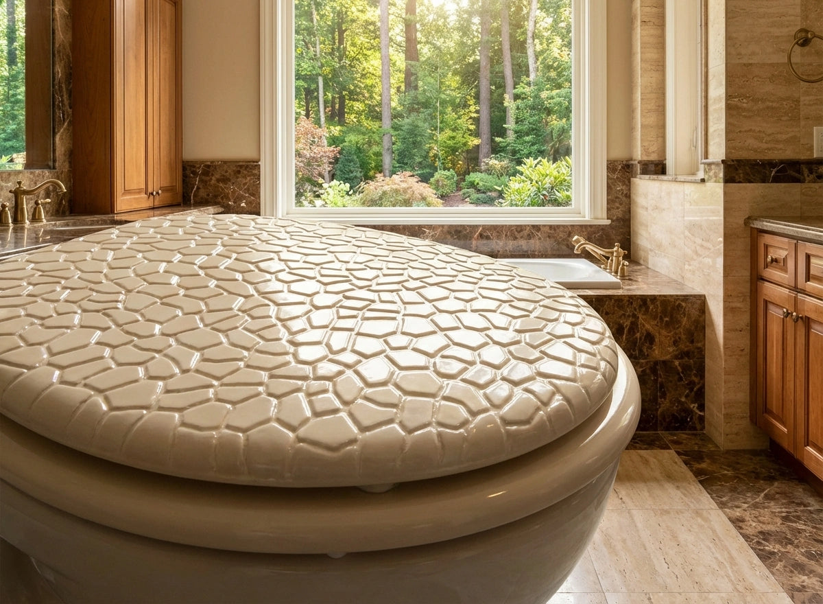 Round Toilet Seat Stone – Luxurious Resin Stone Bathroom Upgrade