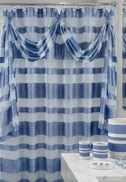 Marquise Shower Curtain – Luxe Striped Bathroom Décor