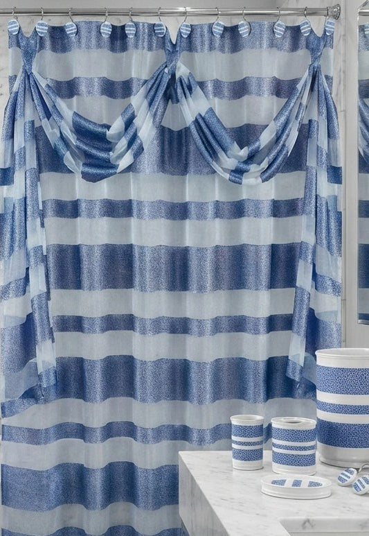 Marquise Shower Curtain – Luxe Striped Bathroom Décor