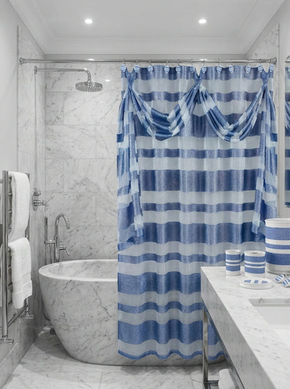 Marquise Shower Curtain – Luxe Striped Bathroom Décor