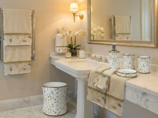 Birch 3-Piece Towel Set – Delicate Botanical Bath Towels