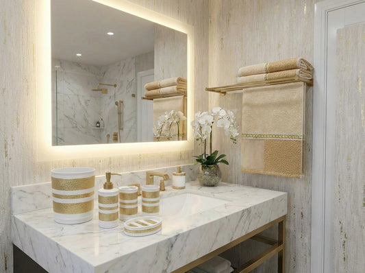 Marquise 3-Piece Towel Set – Luxe Striped Bath Towels