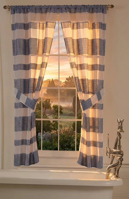 Marquise Window Curtain – Luxe Striped Bathroom Window Treatment