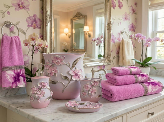 Lilly Purple 3-Piece Towel Set – Romantic Floral Bath Towels