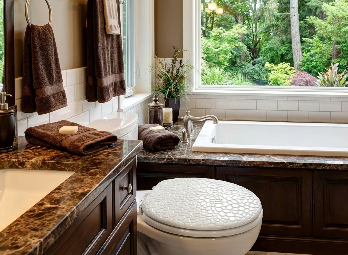 Round Toilet Seat Stone – Luxurious Resin Stone Bathroom Upgrade